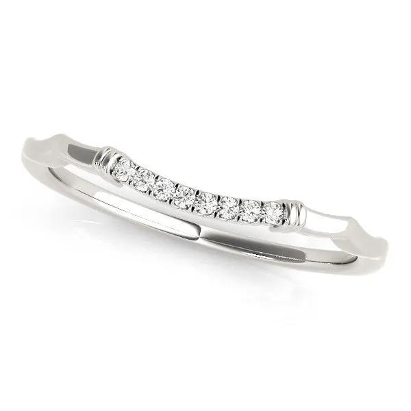 14k white gold wave design pave-set diamond wedding ring 1/20 cttw on Tampa Home & Garden Store