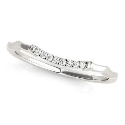 14k white gold wave design pave-set diamond wedding ring 1/20 cttw on Tampa Home & Garden Store