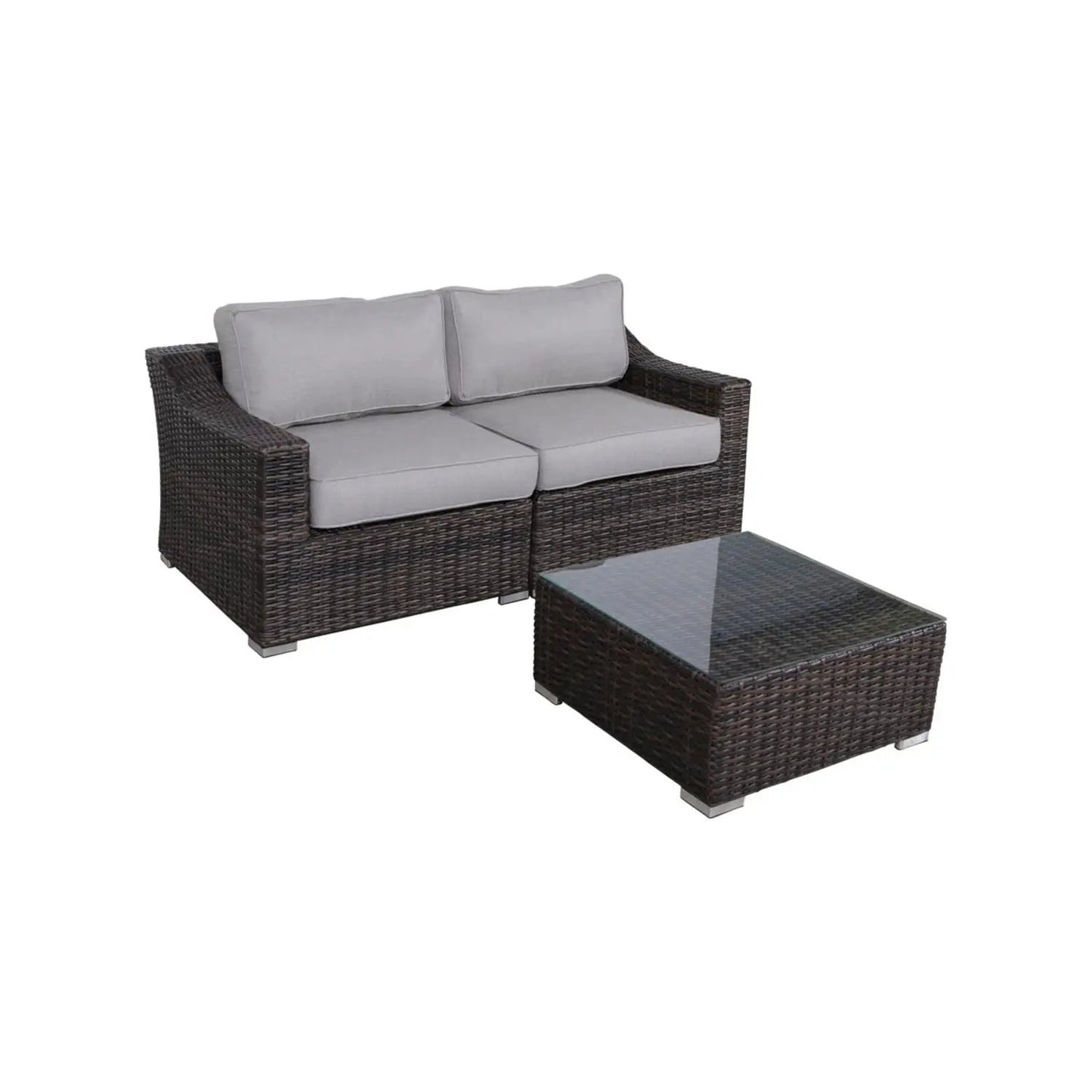 Outdoor Wicker Conversation Set With Cushions