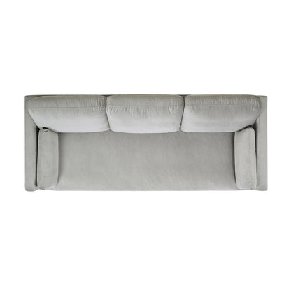 Knox Modern Farmhouse Sofa, 3-seat stationary in light gray fabric by HouseOfZazla on Tampa Home & Garden Store