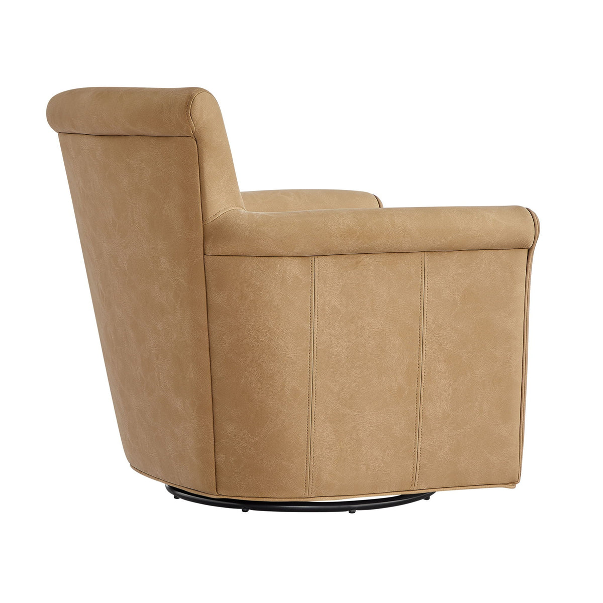 Westly Swivel Accent Chair in tan leather with 360-degree base by HouseOfZazla on Tampa Home & Garden Store