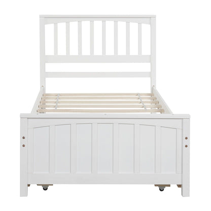 Wood Platform Bed with Headboard and Footboard