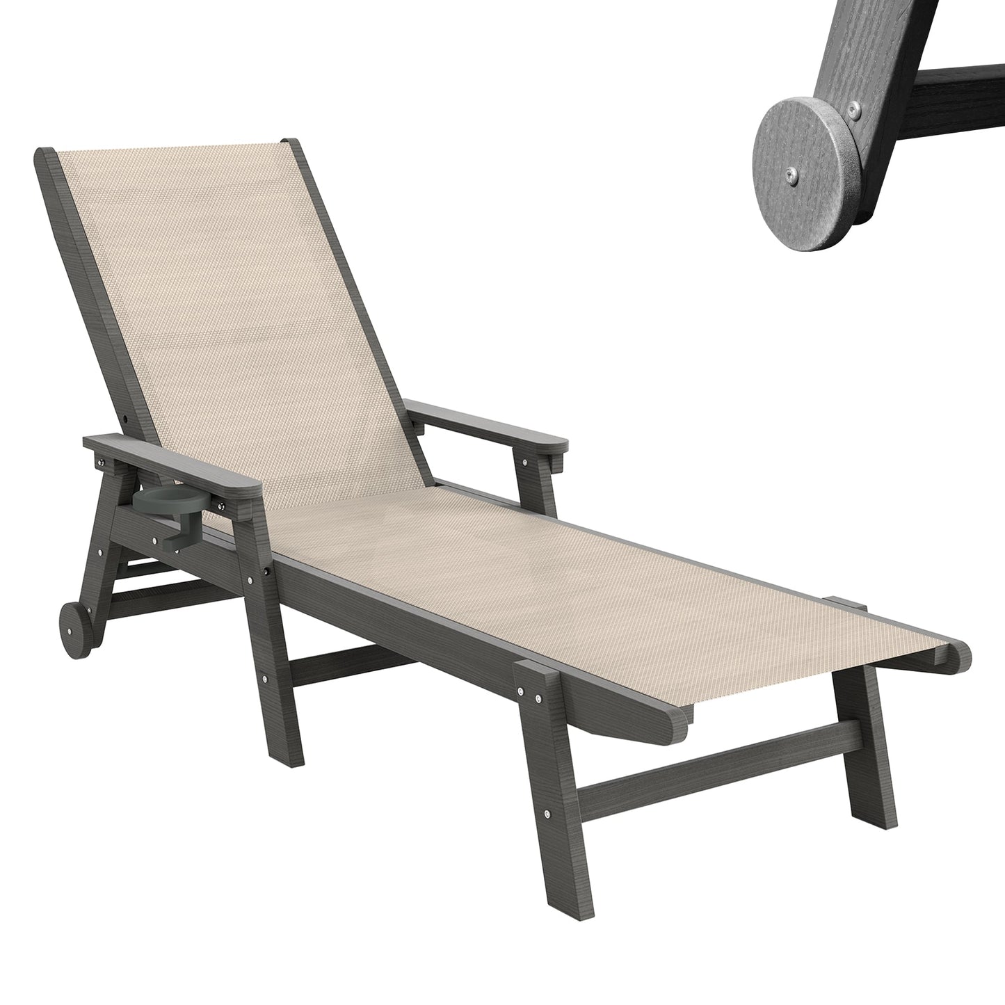 Adjustable HDPE Chaise Lounge and Outdoor Chair