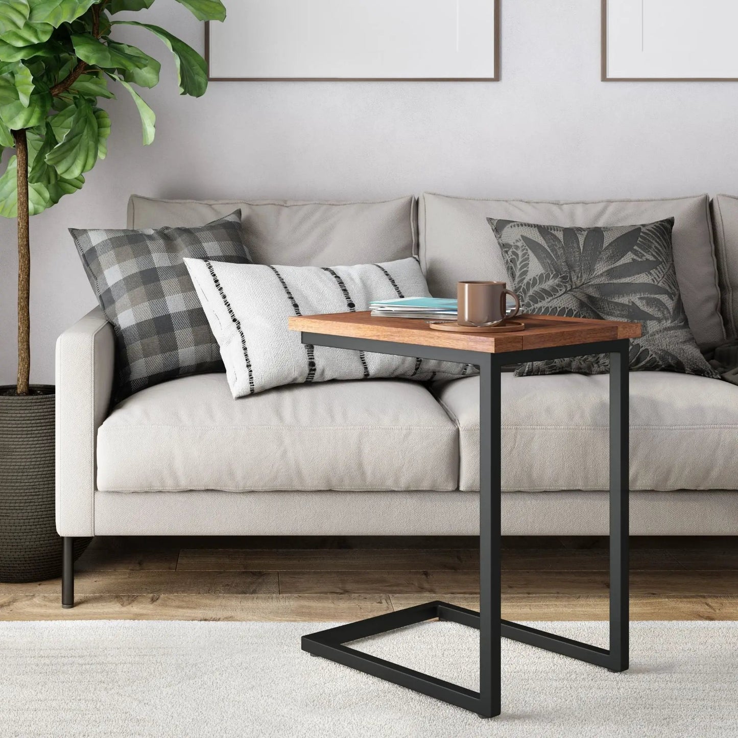 Skyler C Shaped Side Table for Living Room