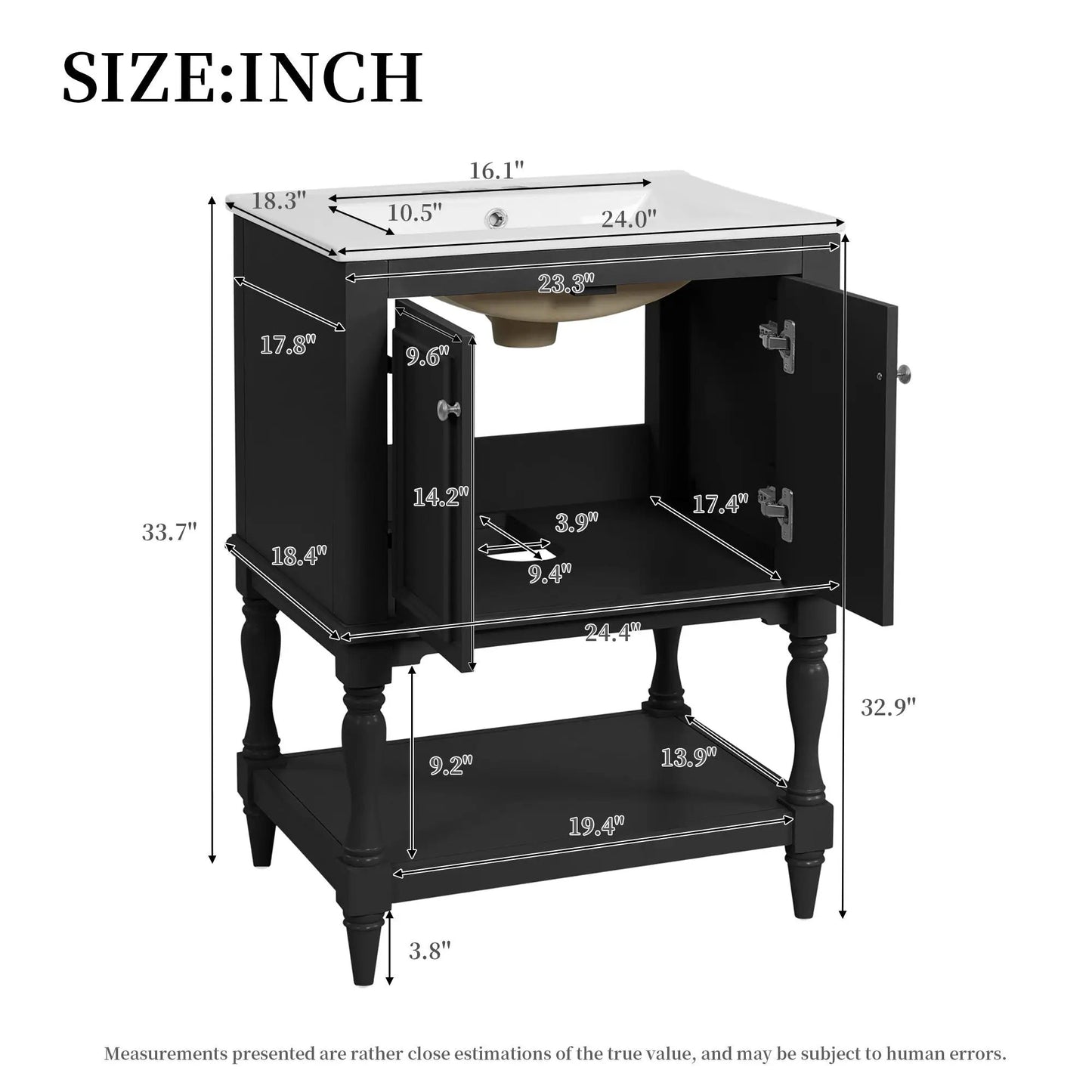 Modern Bathroom Vanity With Sink Open Shelf