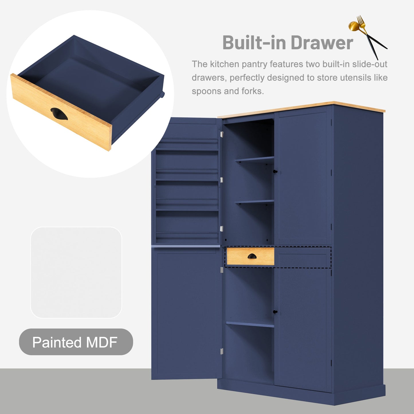 Topmax Freestanding Pantry and Kitchen Cabinet