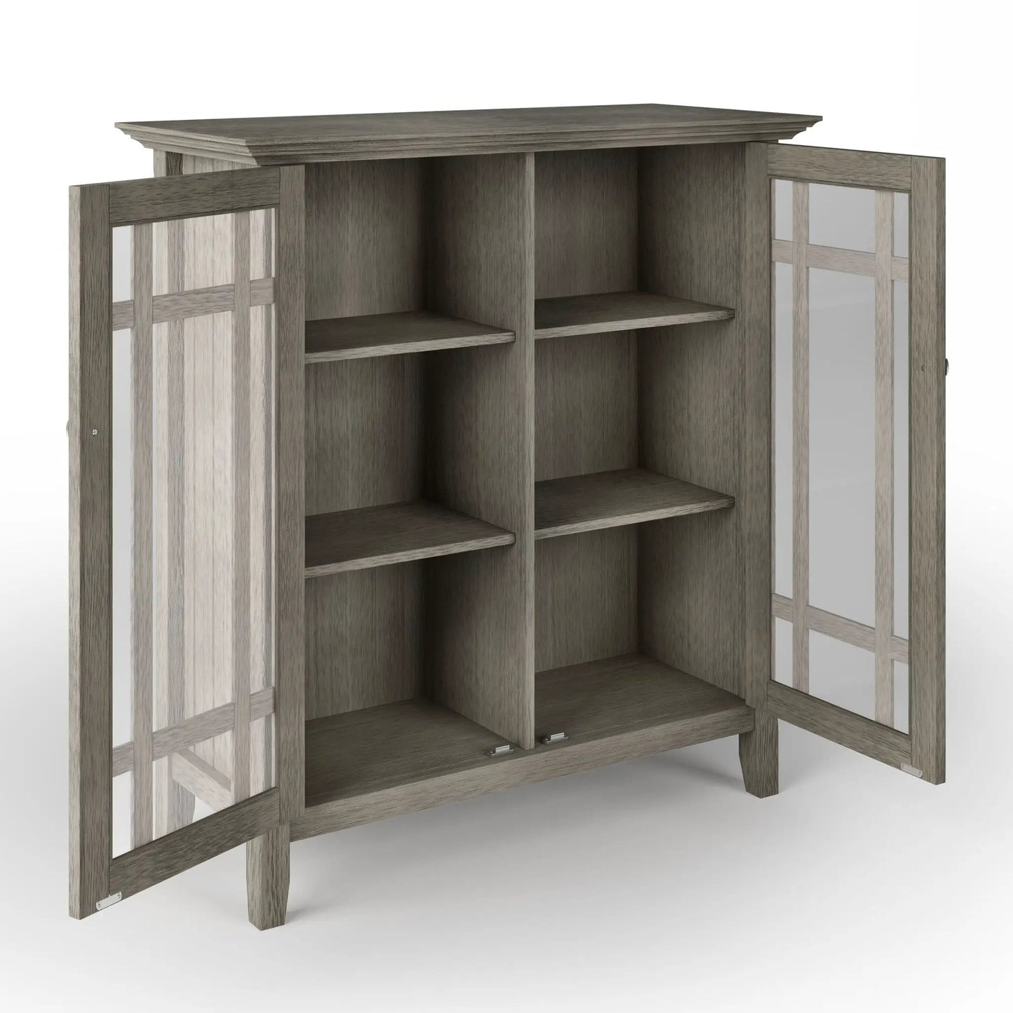 Bedford Storage Media Cabinet with Glass Doors