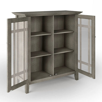 Bedford Storage Media Cabinet with Glass Doors