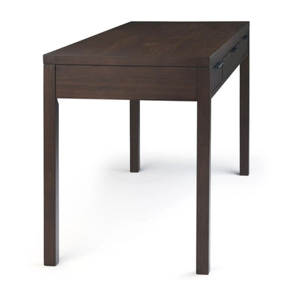 Hollander Handcrafted Desk in dark walnut finish with integrated side drawers on Tampa Home & Garden Store
