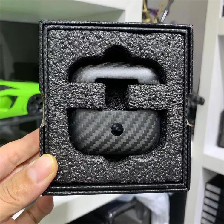 Protective carbon fiber forged Bluetooth earbuds case by FLIPSTYLEZLLC in black on Tampa Home & Garden Store