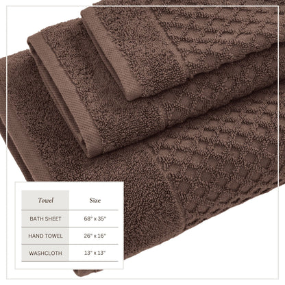 Cotton Diamond Waffle Weave Bath Towel Set