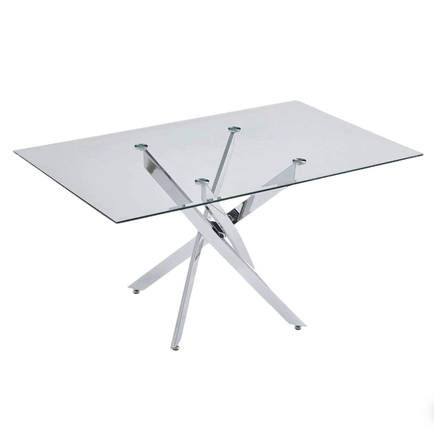Modern Rectangular Dining Table with Metal Frame