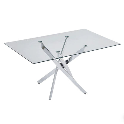 Modern Rectangular Dining Table with Metal Frame