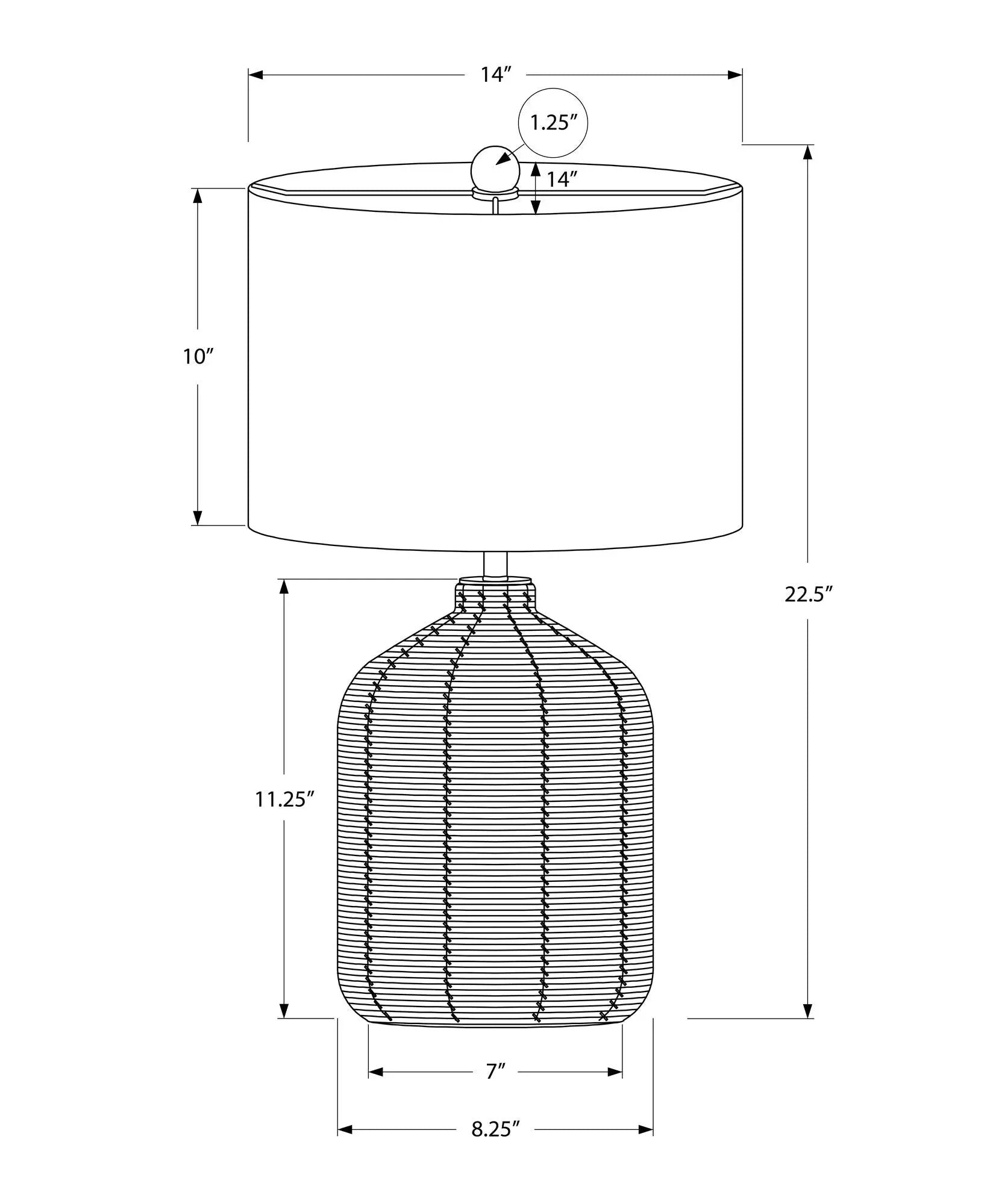 Table lamp with woven rattan base and modern round shade Unique Piece Furniture on Tampa Home & Garden Store