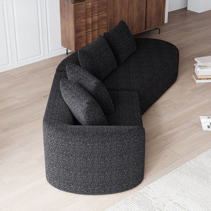 Chenille Sectional Sofa and Soft Throw Pillows