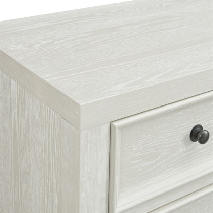 8 Drawer Dresser whitewashed wood with framed fronts and dark knobs on Tampa Home & Garden Store
