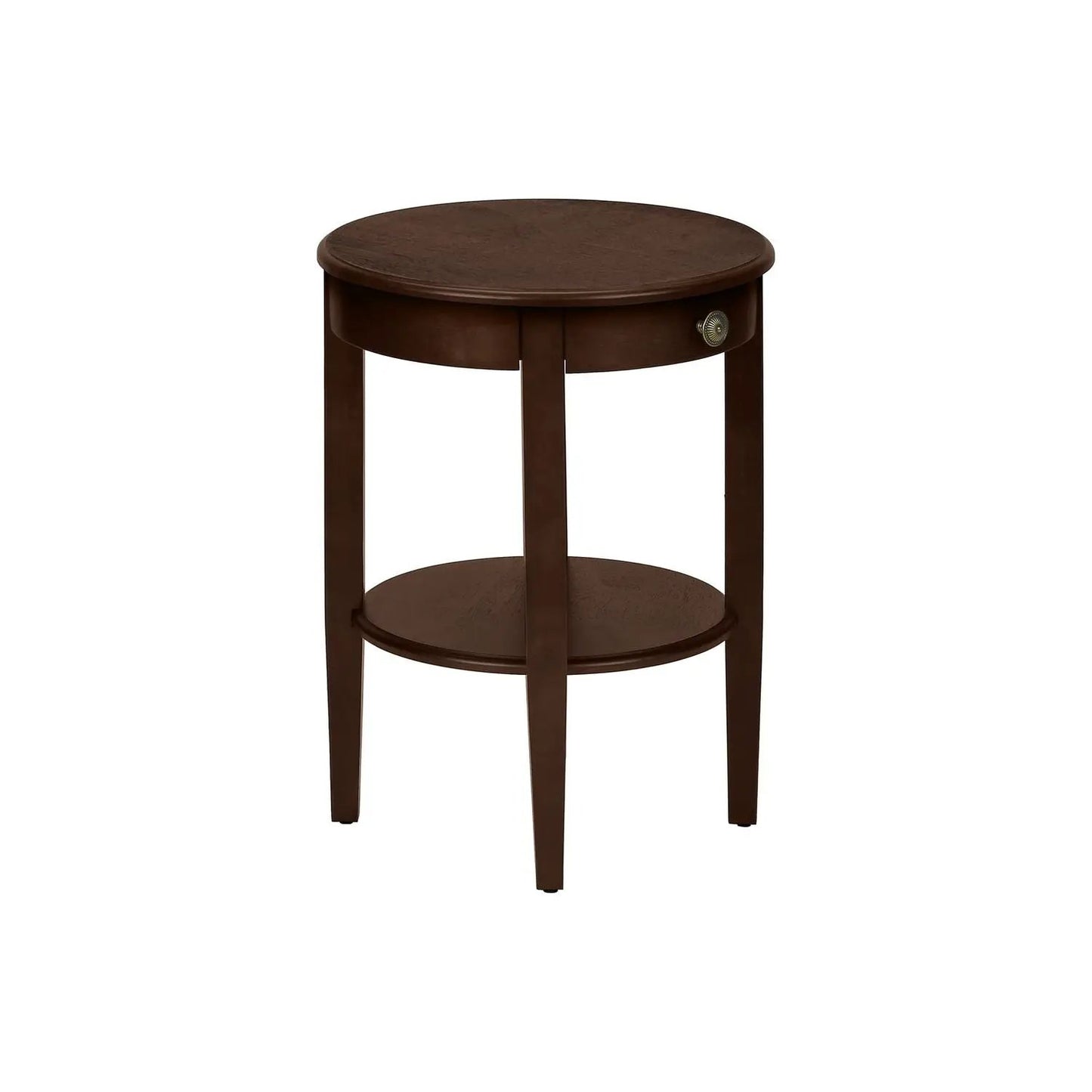 Accent Table 2-Tier espresso round top with lower shelf Unique Piece Furniture on Tampa Home & Garden Store