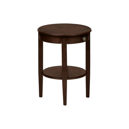 Accent Table 2-Tier espresso round top with lower shelf Unique Piece Furniture on Tampa Home & Garden Store