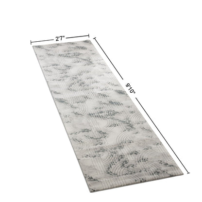 Soft Geometric Area Rug gray modern finish runner by HouseOfZazla, 91in x 27in on Tampa Home & Garden Store