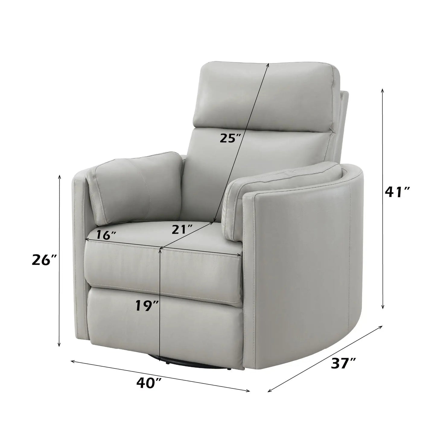 Sagen glider recliner with swivel gray faux leather by Unique Piece Furniture, swivel chair on Tampa Home & Garden Store