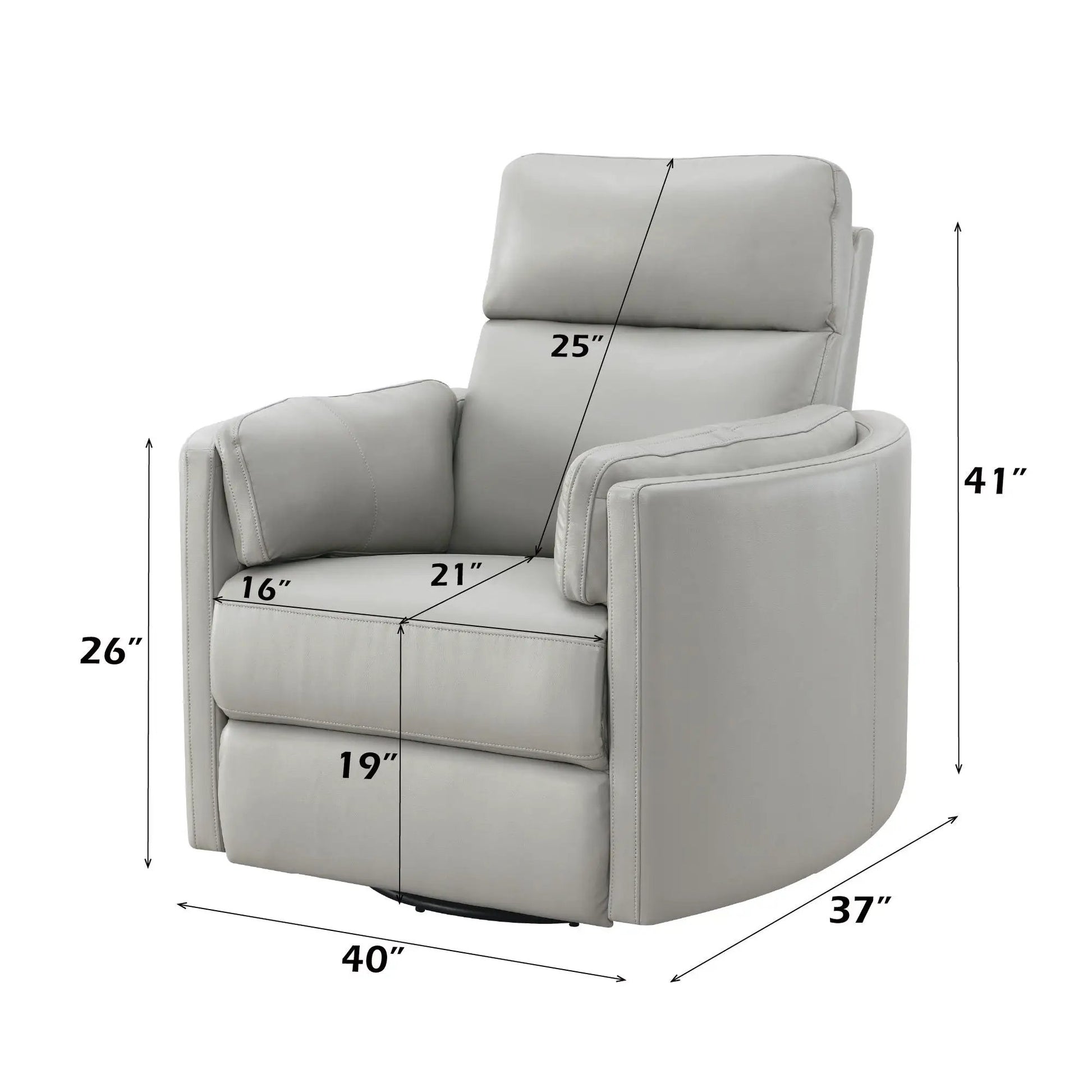 Sagen glider recliner with swivel gray faux leather by Unique Piece Furniture, swivel chair on Tampa Home & Garden Store