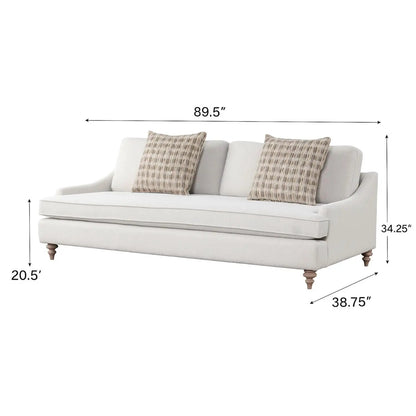 Sofa Single Reverable Cushion With 2 Pillows off-white upholstery Unique Piece Furniture on Tampa Home & Garden Store