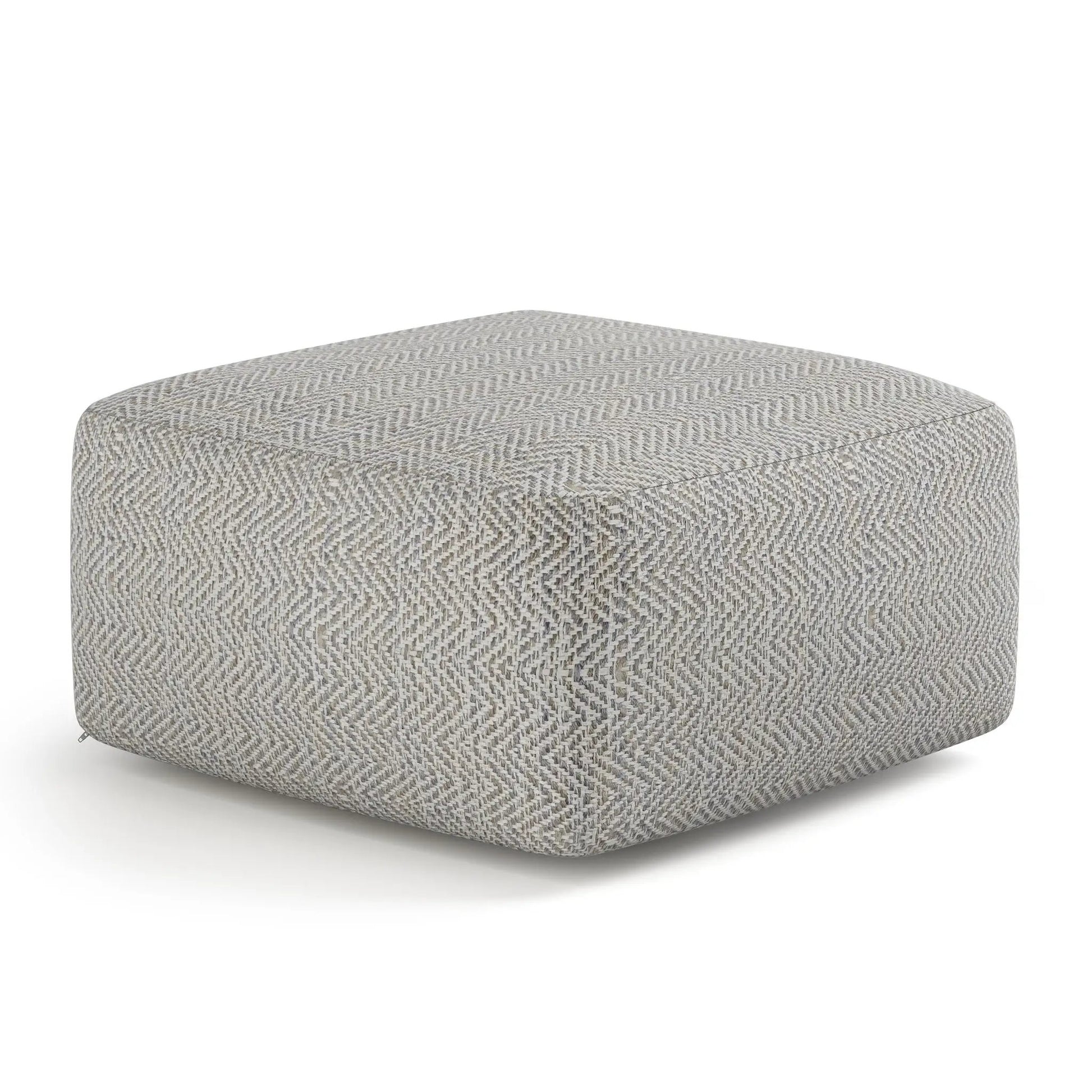 Nate Handcrafted Square Pouf gray woven fabric by Unique Piece Furniture Accent Poufs on Tampa Home & Garden Store