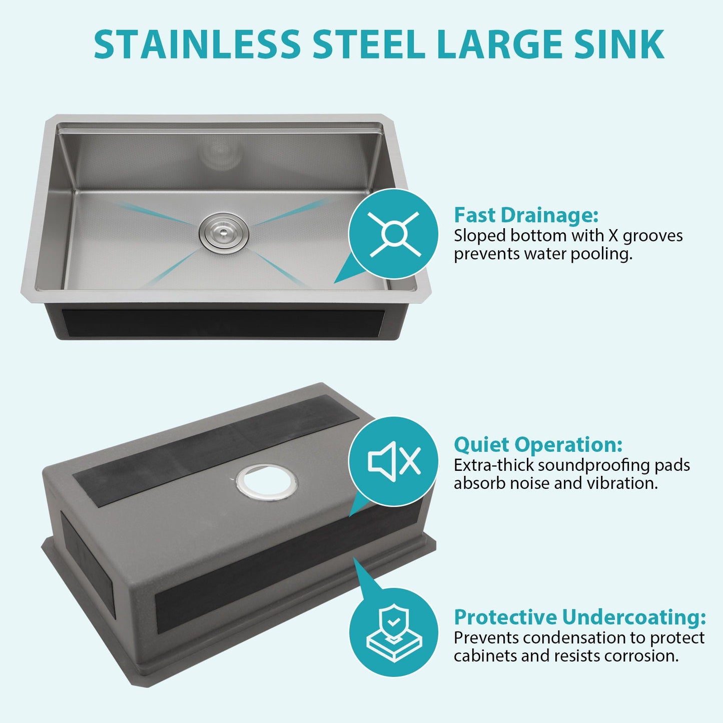 Stainless Steel Undermount Workstation Sink