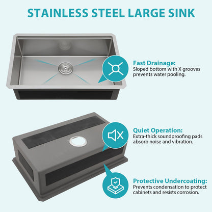 Stainless Steel Undermount Workstation Sink