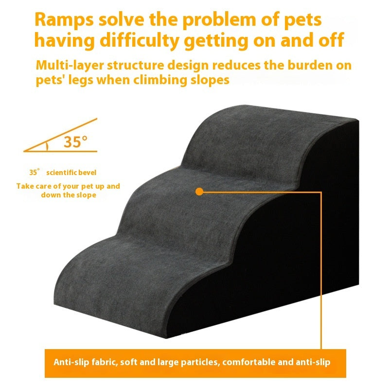Sell My Stuff pet 3-step dog stairs in gray fabric with anti-slip surface on Tampa Home & Garden Store