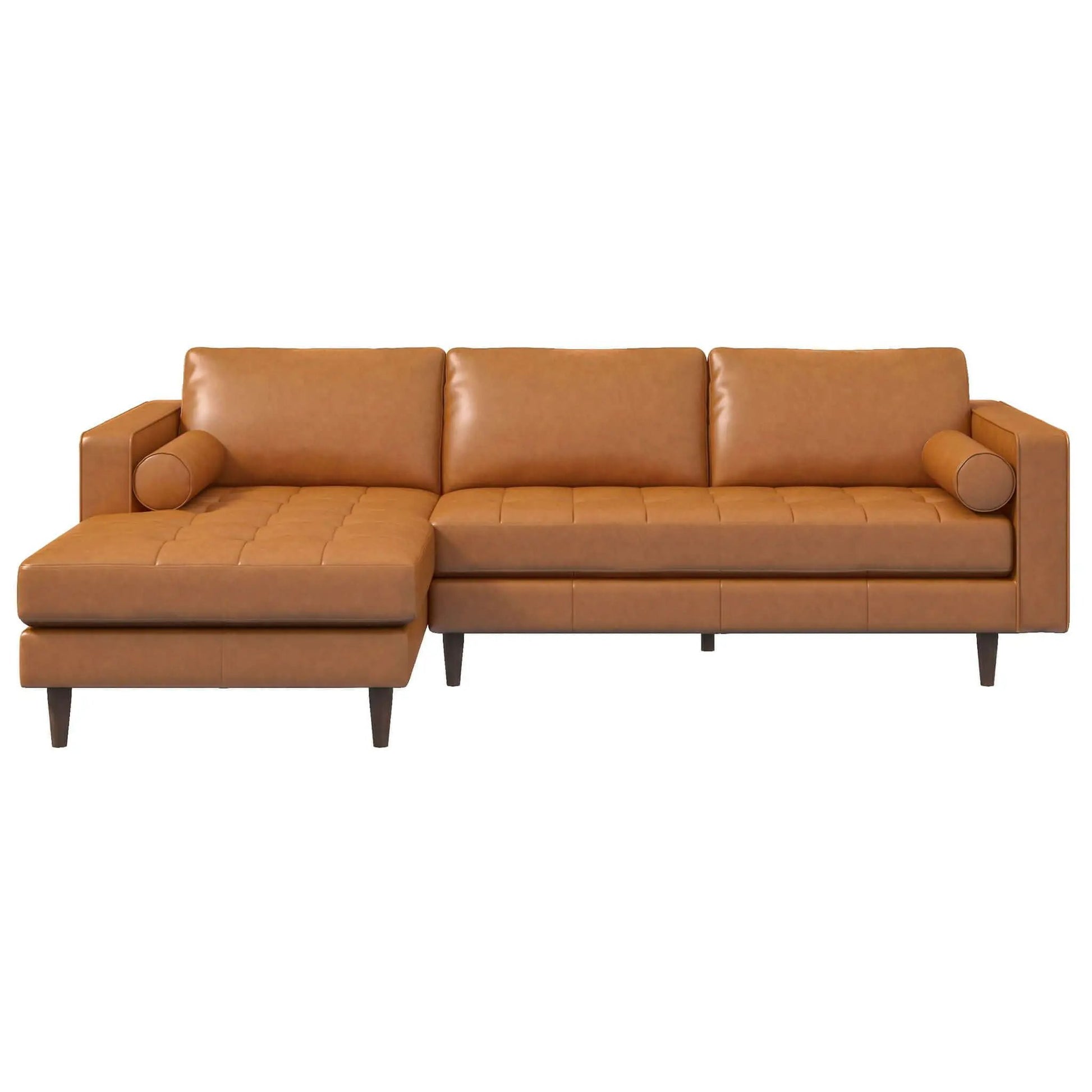 Anthony Corner Sofa tan leather with chaise ottoman, stationary Unique Piece Furniture on Tampa Home & Garden Store