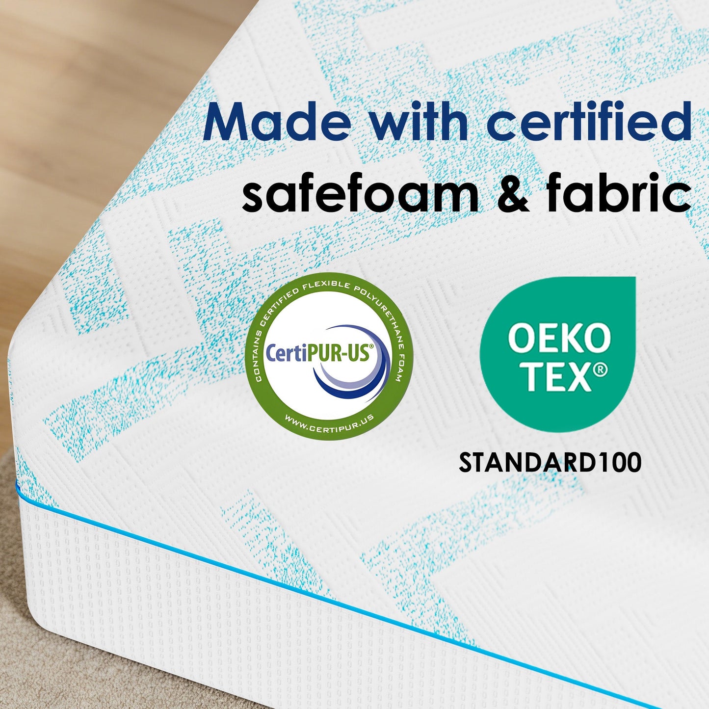 8-Inch RV Latex Memory Foam Mattress by HouseOfZazla with CertiPUR-US and OEKO-TEX seals on Tampa Home & Garden Store