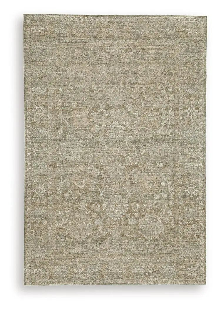 Neroham Rug beige distressed area rug with vintage medallion pattern, Unique Piece Furniture on Tampa Home & Garden Store