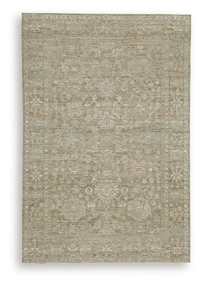 Neroham Rug beige distressed area rug with vintage medallion pattern, Unique Piece Furniture on Tampa Home & Garden Store