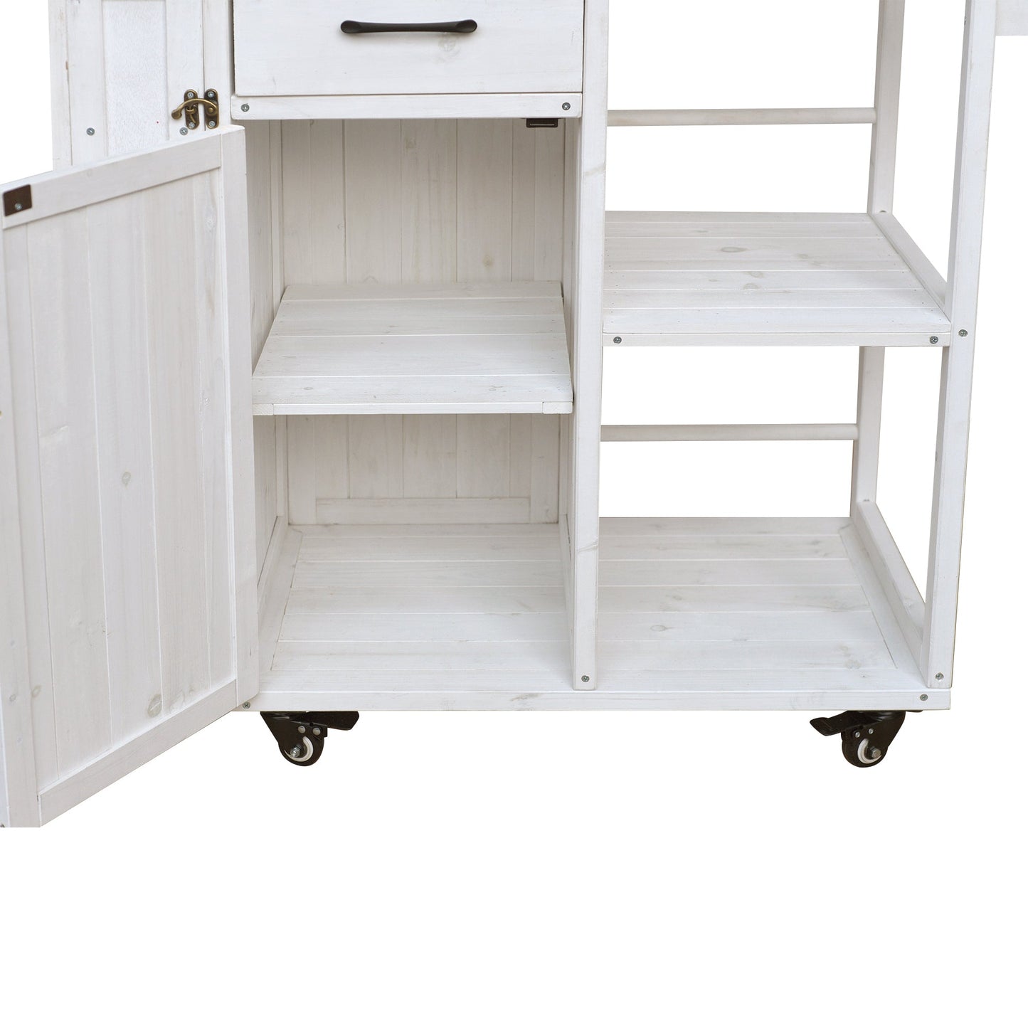 Outdoor Kitchen Island Fir Wood Prep Station whitewashed with caster wheels HouseOfZazla on Tampa Home & Garden Store