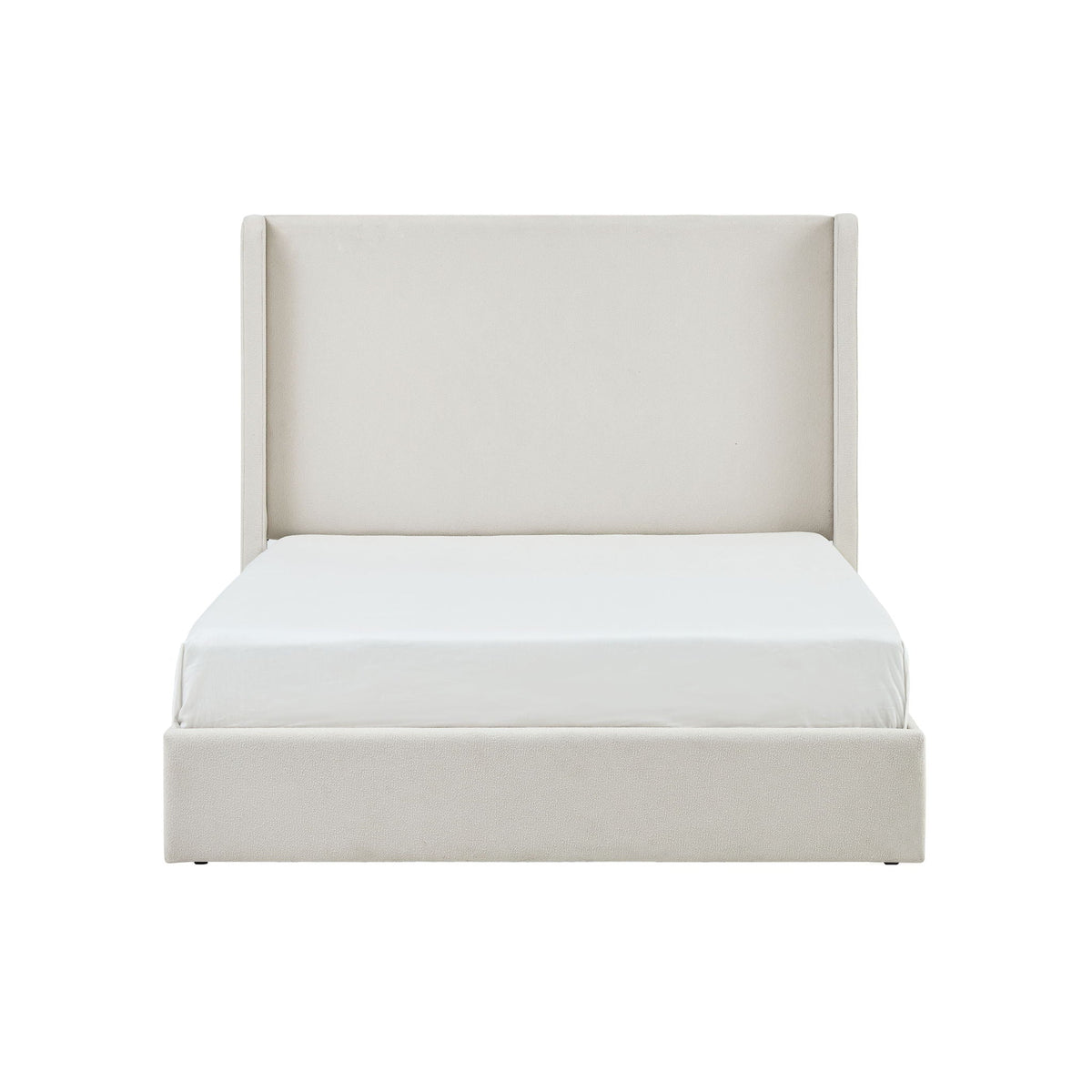Carmen King Size Upholstered Wingback Bed in Ivory fabric by HouseOfZazla on Tampa Home & Garden Store