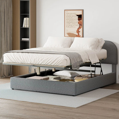 Upholstered Platform Bed With Hydraulic Storage