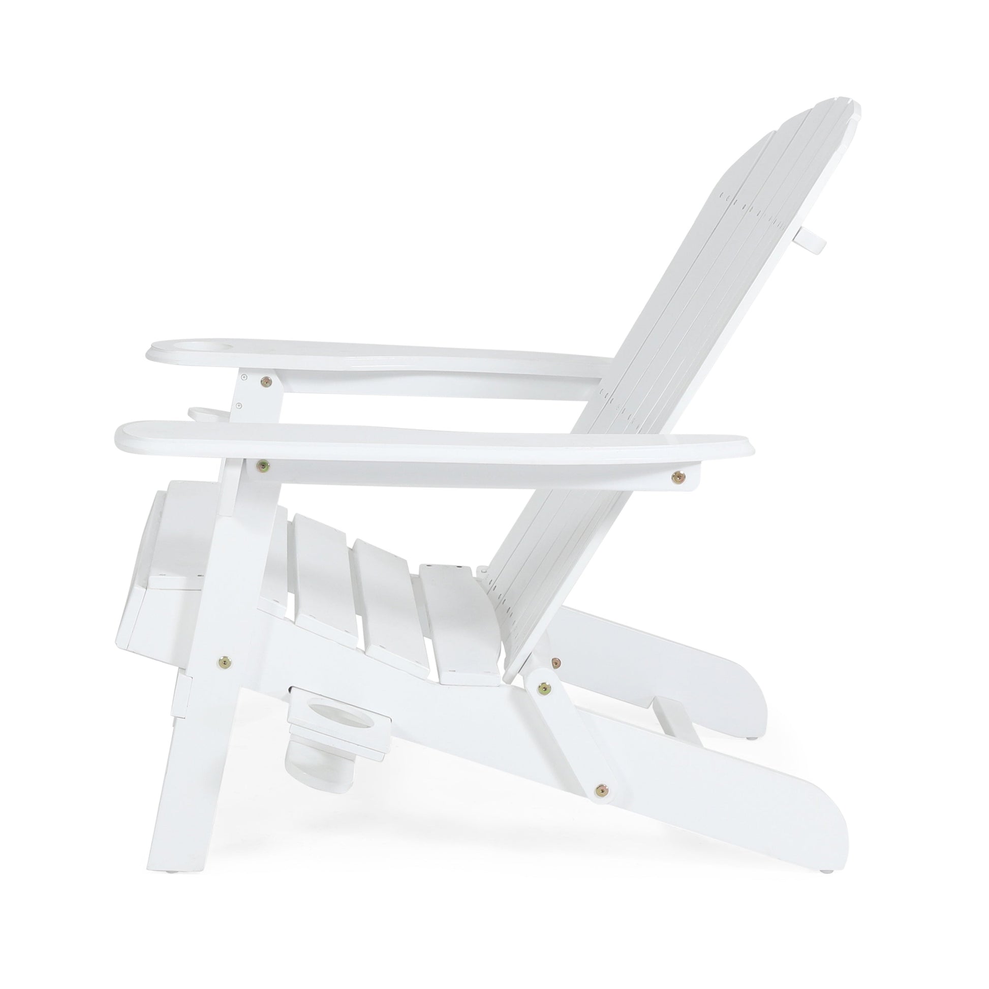Zenithia outdoor foldable Adirondack chair with 2 cup holders white on Tampa Home & Garden Store