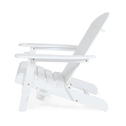 Zenithia outdoor foldable Adirondack chair with 2 cup holders white on Tampa Home & Garden Store