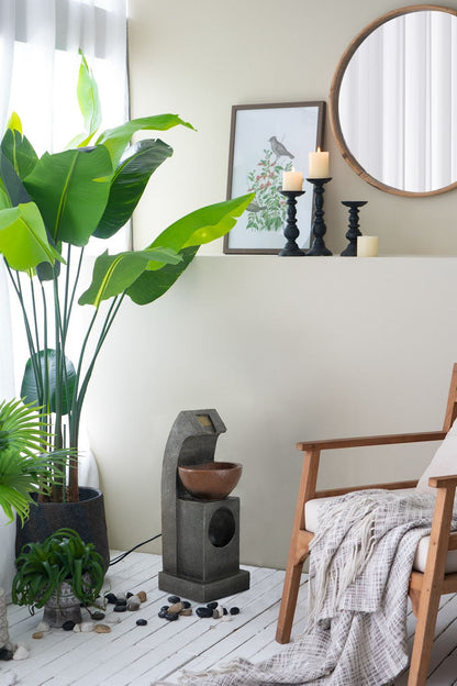 Brown Water Fountain Bowl for Indoor and Outdoor