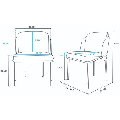 Flor Dining Chair with Twill Weave Upholstery beige by HouseOfZazla, side chair on Tampa Home & Garden Store