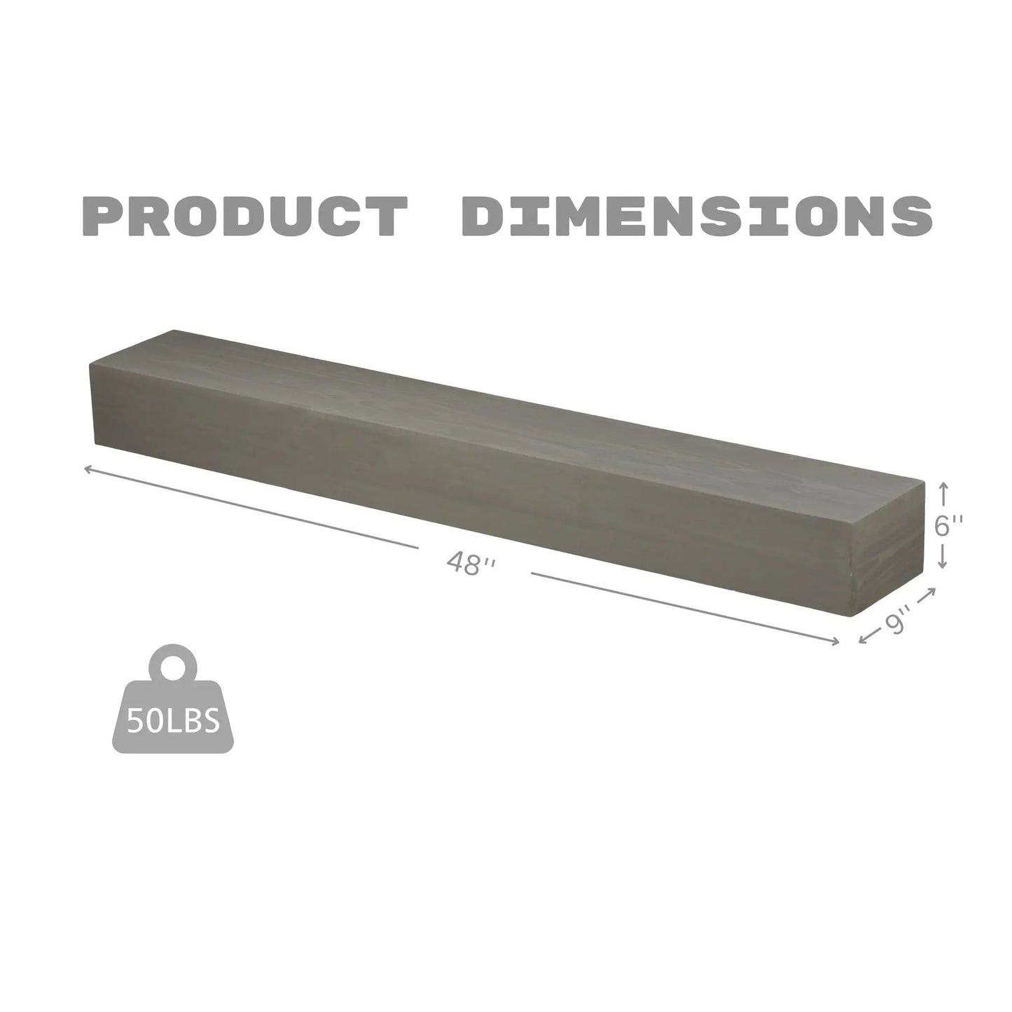 Floating Fireplace Mantel Shelf for Home Decor