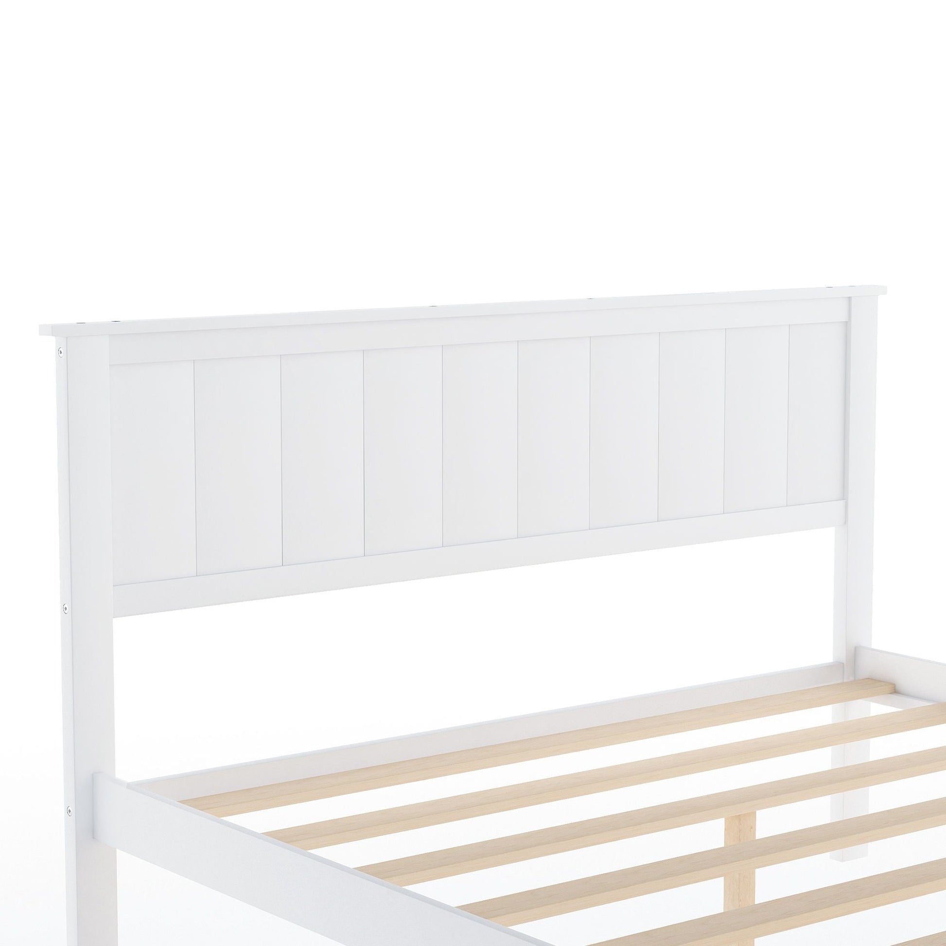 Full-size platform bed with under-bed drawers, white wood, HouseOfZazla storage beds on Tampa Home & Garden Store