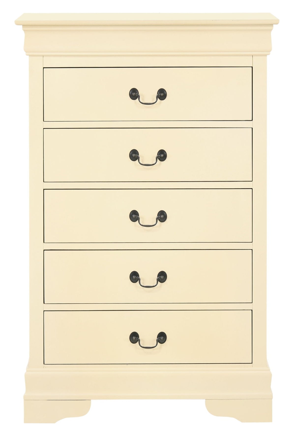 Louis Phillipe accent chest cream finish with classic styling, 5-drawer chest, HouseOfZazla on Tampa Home & Garden Store