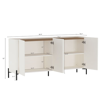 Abbey Sideboard with Adjustable Shelves white with light brown interior modern HouseOfZazla on Tampa Home & Garden Store