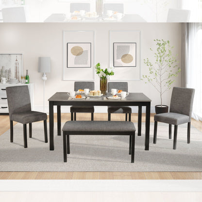 Rustic Wood Dining Table and Upholstered Chairs