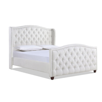 Solid Upholstered Bed Frame and Headboard Set