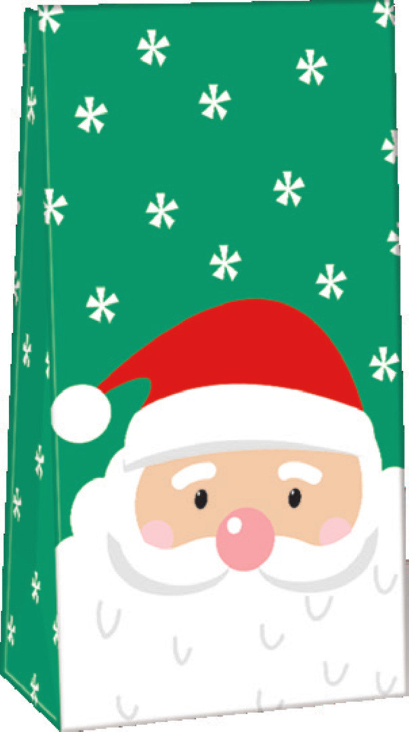 Petits sachets à friandises en papier - Lot de 10 - Père Noël