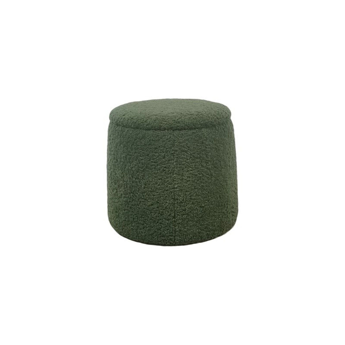 Round storage ottoman dark green textured fabric with built-in storage by HouseOfZazla on Tampa Home & Garden Store