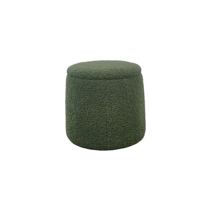 Round storage ottoman dark green textured fabric with built-in storage by HouseOfZazla on Tampa Home & Garden Store